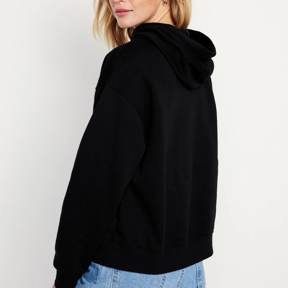 NWT OLD NAVY Full-Zip Logo Hoodie Color: Black Jack Size XLARGE drawstring - Picture 3 of 5